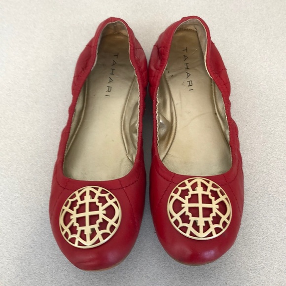 red ballet pumps size 6